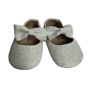 Felix Flora Sparkle Ivory Bow Flats Dress Shoes Toddler Baby Girl 13.5cm Size 6